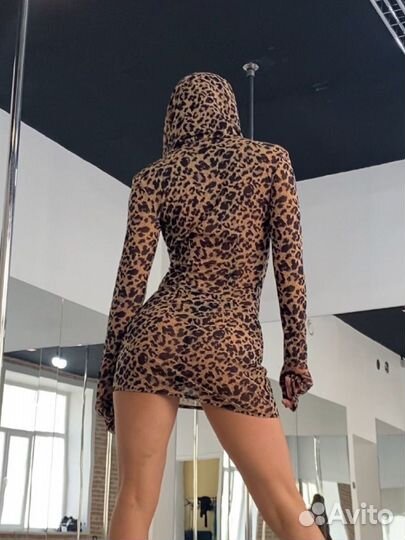 Платье леопардовое сетка