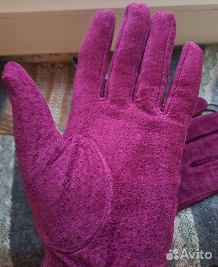 Перчатки кожа замшевые