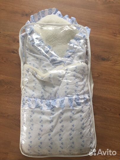 Зимний конверт на выписку для мальчика