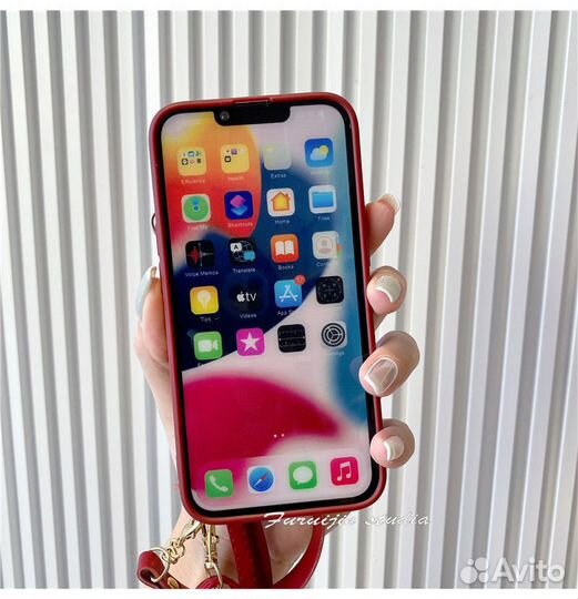 Красный чехол с кошельком для iPhone 12/13