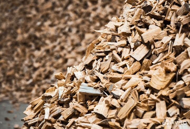 Натуральная щепа для мульчи