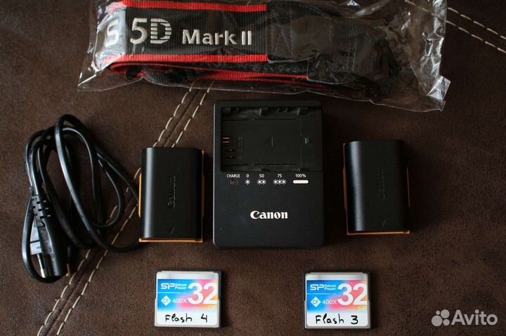 Canon EOS 5D Mark II с бат. блоком и объективом