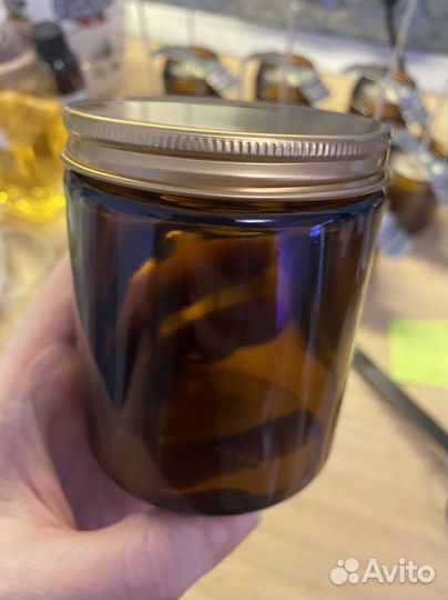 Банки для свечей 250 мл (золотая крышка)