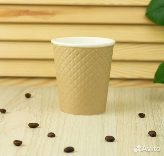 Двухслойные крафт стаканы с рифленой поверхностью