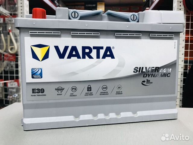 Аккумулятор Varta AGM (Варта) 70Ah, 760A прямая