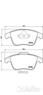 Колодки тормозные дисковые перед P24076 Brembo