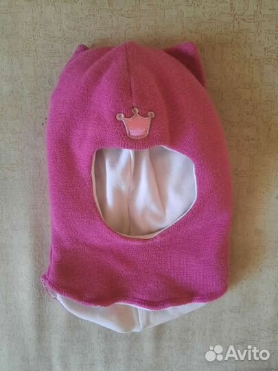 Шапка шлем зимняя для девочки 50 52