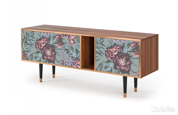 Тв-тумба T1 - Орех - Light Peonies