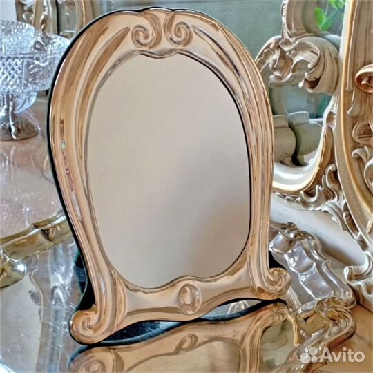 Большое посеребренное итальянское зеркало Италия