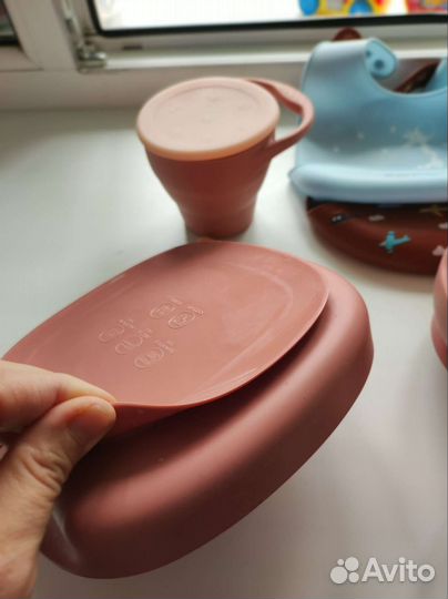 Силиконовая посуда для малышей набор детский