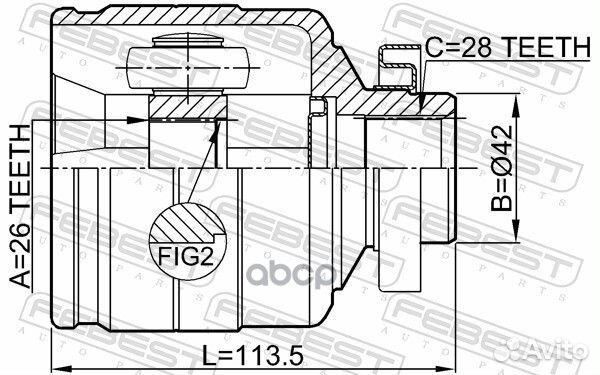 ШРУС внутренний правый 26X42X28 KIA sorento (BL