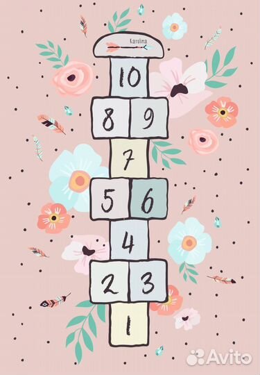 Детский безворсовый ковер из микрофибры