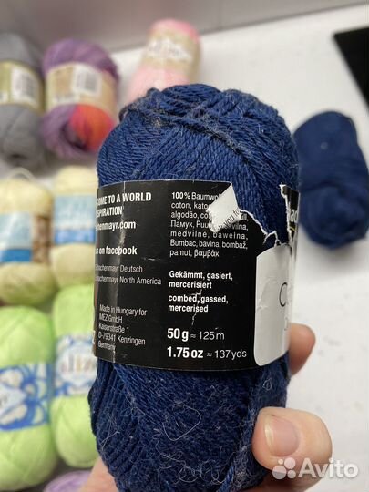 Пряжа для вязания 100 хлопок