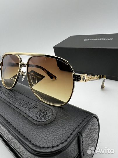 Очки мужские chrome hearts золотые