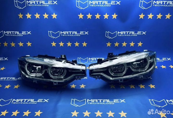 Передние фары BMW F30 на дорест в стиле рест