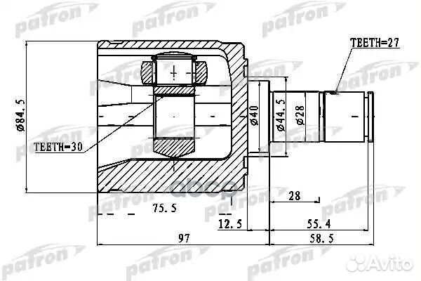 ШРУС внутренний правый 30x40x27 honda civic EU