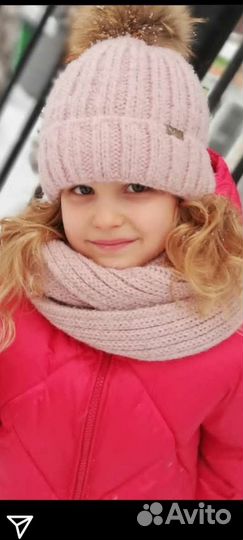 Шапка и снуд для девочки 6-7 лет