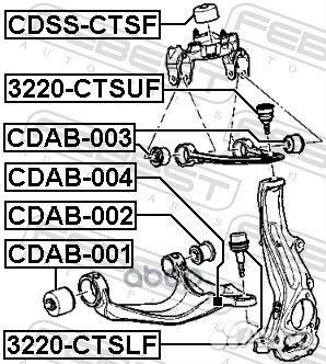 Сайлентблок переднего нижнего рычага cdab002 Fe