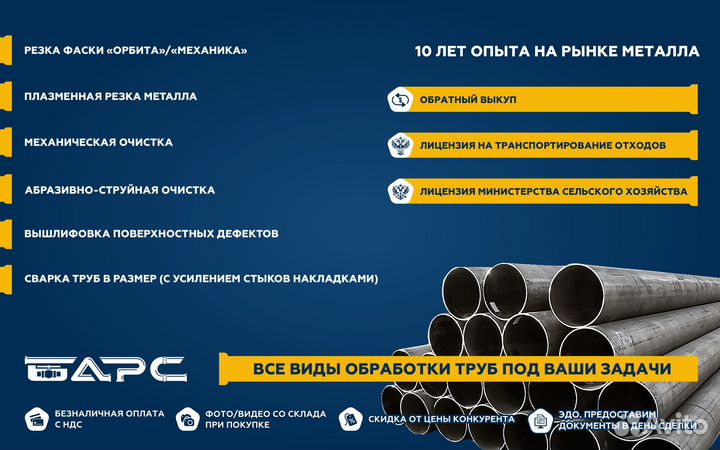 Труба 1920х16,6 обечаечная, газ Резка Вальцовка