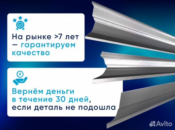 Усиленные пороги 1.5 мм на ваше авто с гарантией