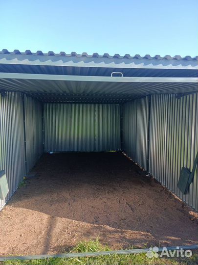 Гараж-ракушка из волнового профиля