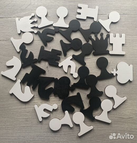 Шахматные фигуры магнитные из фанеры соб. пр-во