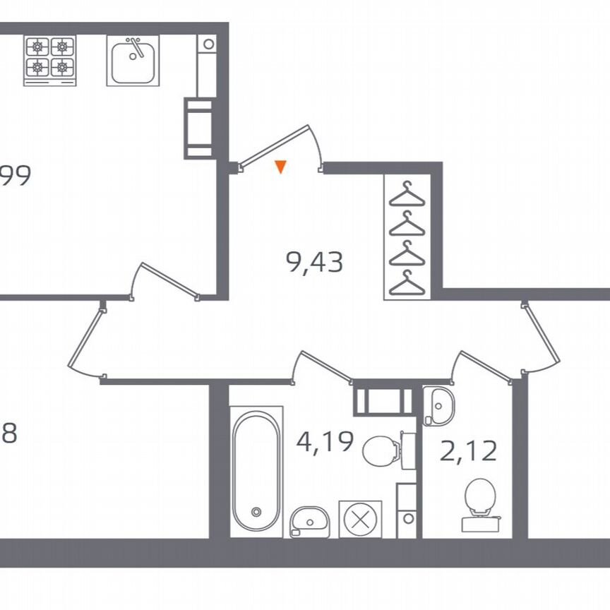 2-к. квартира, 67,1 м², 7/17 эт.