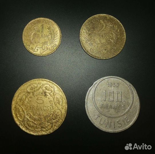 Тунис, французский протекторат 4 монеты