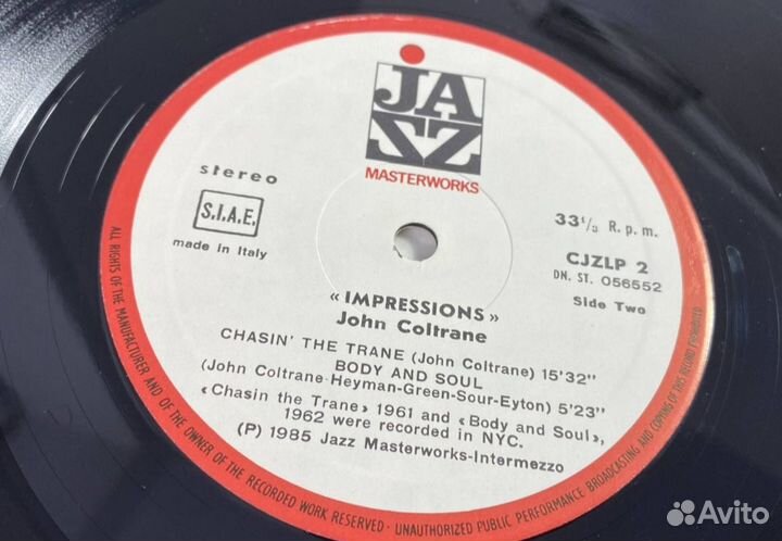 John Coltrane - Impressions '85 LP/NM /Italy