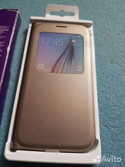 Чехол S View Cover для Samsung Galaxy S6 (Золотой)