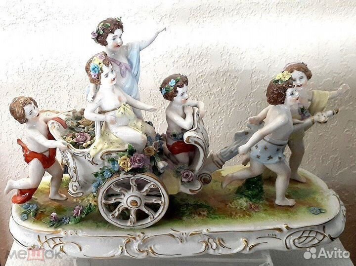 Статуэтка шесть путти С повозкой. Германия. Люкс