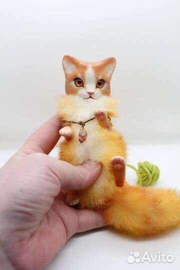 Игрушка Кошка в смешанной технике ручной работы