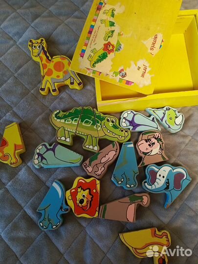 Развивающие игрушки. Пазлы из дерева
