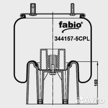Пневмоподушка fabio (4157) со стаканом 344157-5CPL