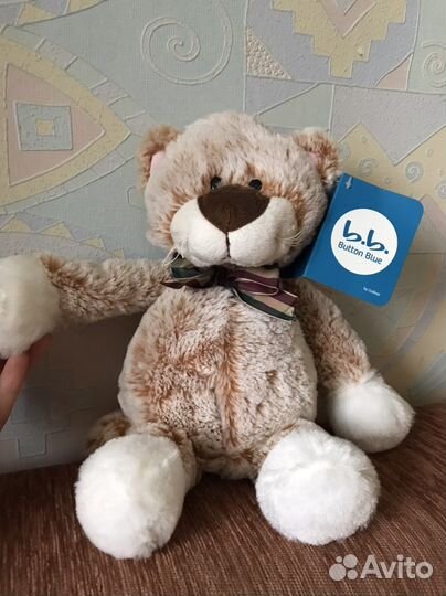 Мягкая игрушка котик с биркой