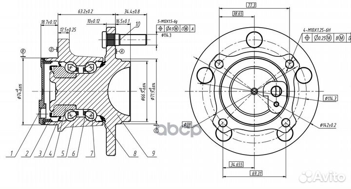 Ступица колеса в сборе mazda 3/5 all 03- GIM03