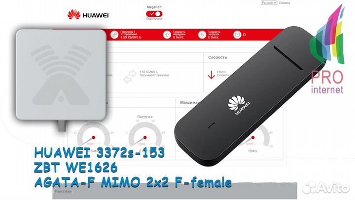 Роутер ZBT huawei 3372s-153 agata-F mimo 2x2