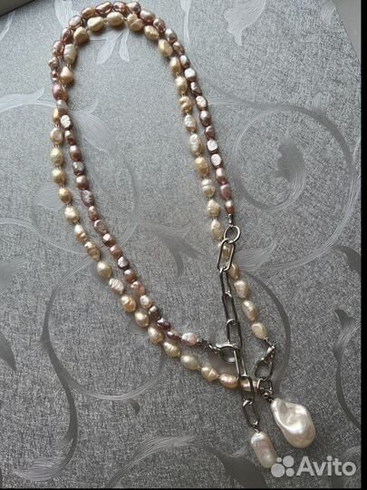 Колье из натурального жемчуга