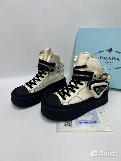 Prada кеды высокие женские