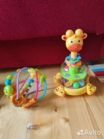 Развивающие игрушки юла жираф и шар