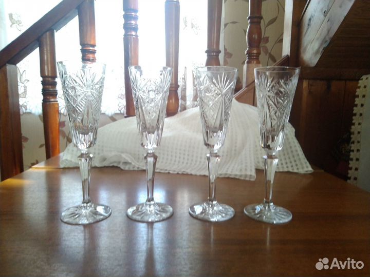 Высокие Фужеры хрустальные СССР