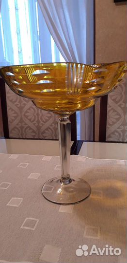 Ваза для фруктов на ножке стекло СССР