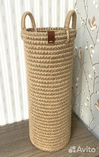 Большая корзина из джута / корзина для белья