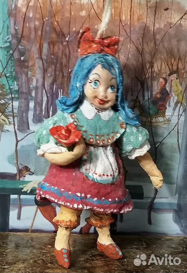 Елочная ватная игрушка Мальвина 21