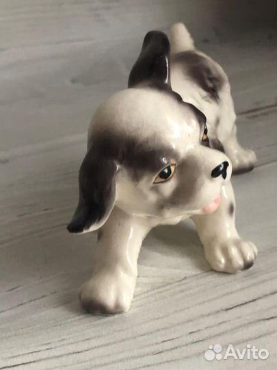Старинная керамическая фигурка собака Япония