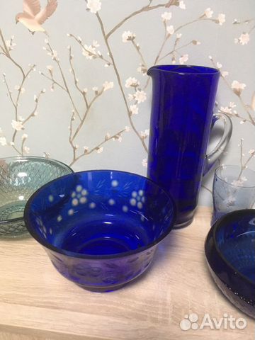 Посуда из цветного стекла СССР