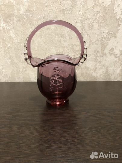 Конфетница цветное стекло СССР