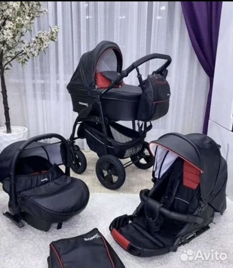 Коляска 3 в 1sonic plus черный