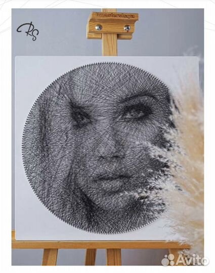 Картина нитью по фотографии Ring String