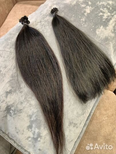 Натуральные волосы 50см чёрные